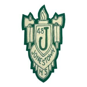 Vintage Jonestown High School J Letterman Patch Emblem 1948 For Jacket Green